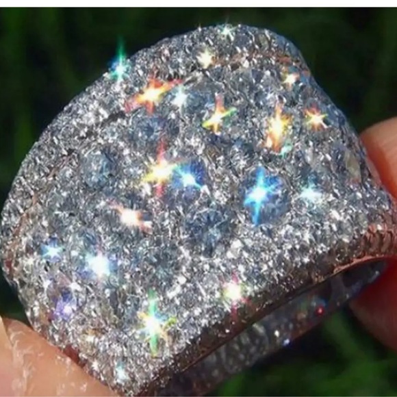 .925 Silver Cubic Zirconia Luxury Band Ring - Picture 3 of 7